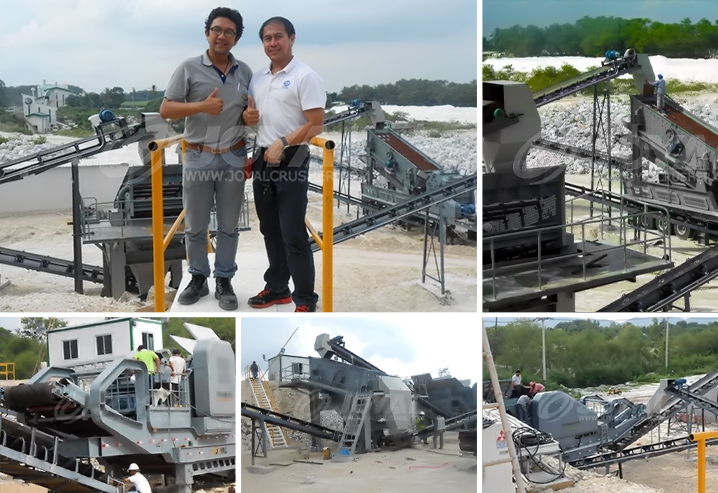 300tph Quartz rock Mobile crushing line in Thailand